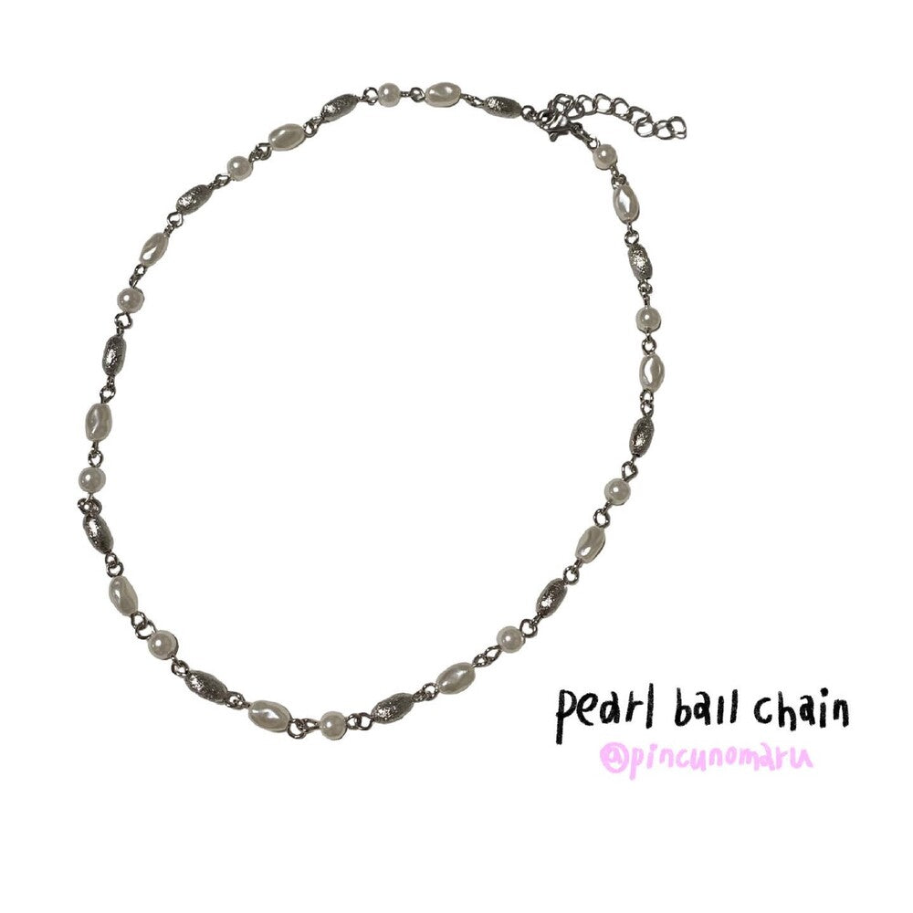 [PINCUNOMARU] Seasonless Pearl ball chain CYEZ57345947531